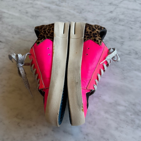 Golden Goose Stardan Hot Pink and Leopard Fur Heel - Picture 4 of 12